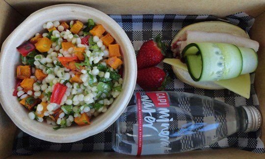 Salad and Baby Baguette Lunch Box
