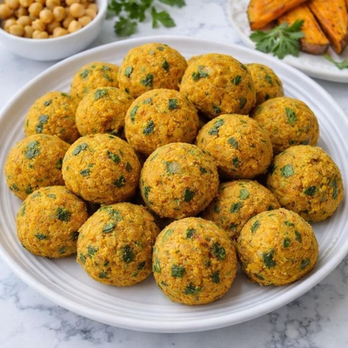 Baked Sweet Potato and Chickpea Bites 