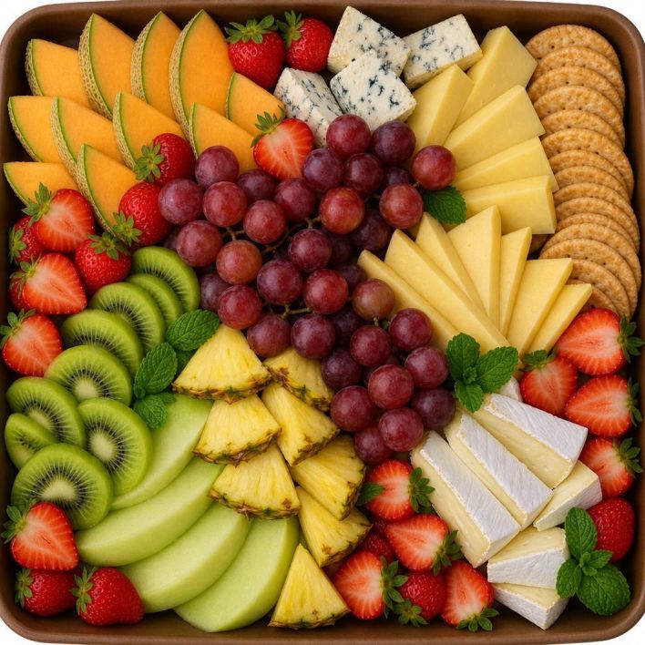 Seasonal Fruit and Cheese Platter Box