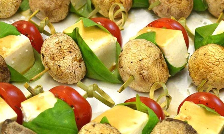 Button Mushroom and Tofu kebabs (v)