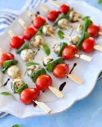 Mozzarella, Tomato & Basil Skewer
