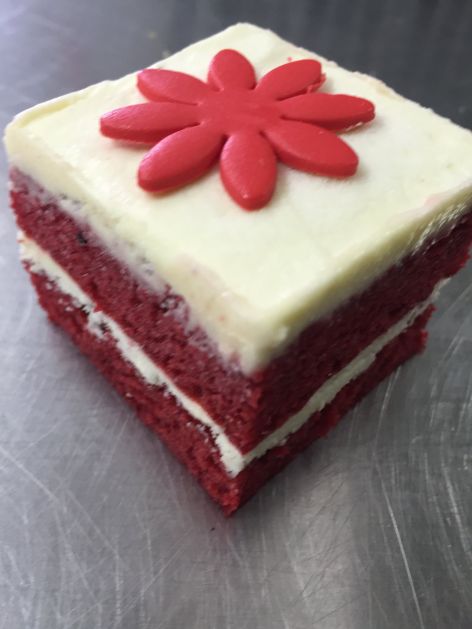 Red Velvet Cake Square with New York Style Cream Cheese Icing