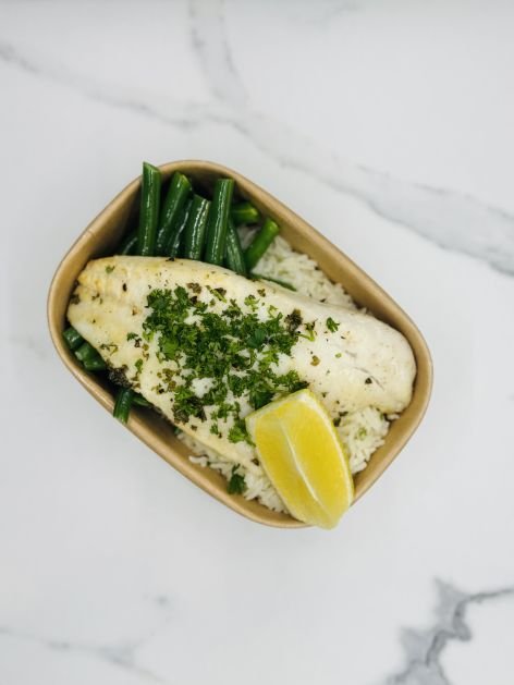 Oven Baked Cod with Vegetables and rice