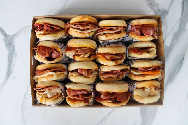 Bacon And Egg Muffin With BBQ Sauce