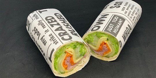 Gluten free ham salad wrap.