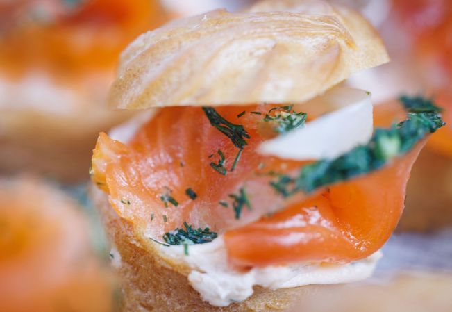 Savoury Profiterole Cream Cheese Salmon Chive & Dill