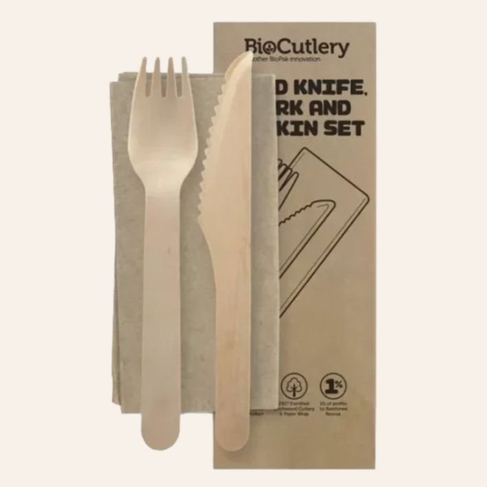 Cutlery Set (Napkin, Fork, Knife) - 10 Pack