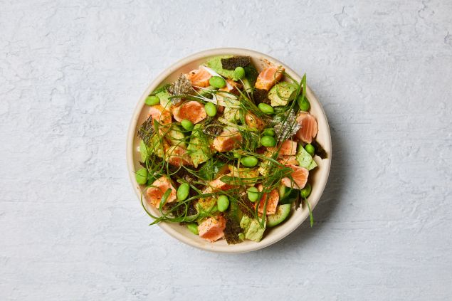 Salmon Tataki Individual Salad Bowl