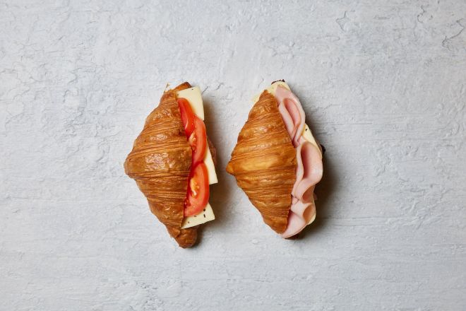 mini cheese and tomato croissants