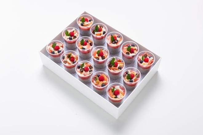 Roasted Rhubarb Chia Pot, Seasonal Berries and Coconut Yoghurt