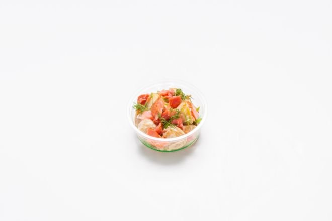 Hot Smoked Salmon, Baby Gourmet Potatoes, Spring Onion, Garlic and Soy Mayo - Individual