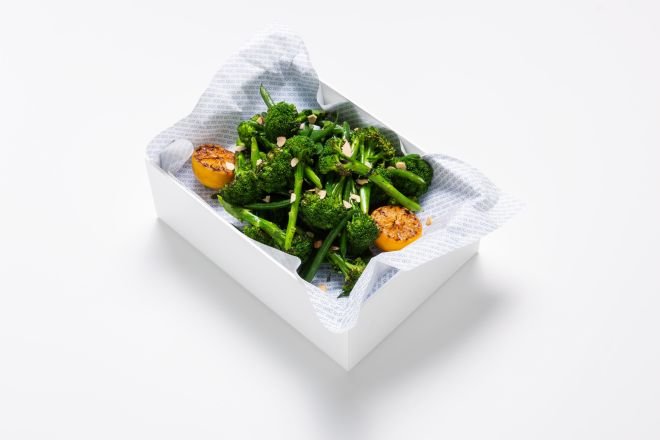 Charred Broccolini, Green Beans, Citrus Garlic Dressing