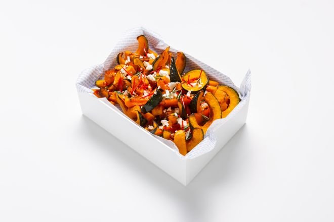 Roasted Pumpkin, Crumbled Feta and Chilli
