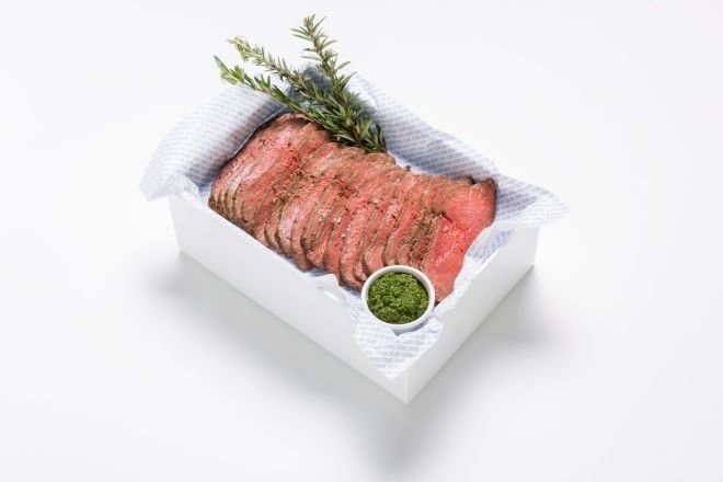 Slow Roasted Beef Sirloin, Salsa Verde, Flaked Sea Salt