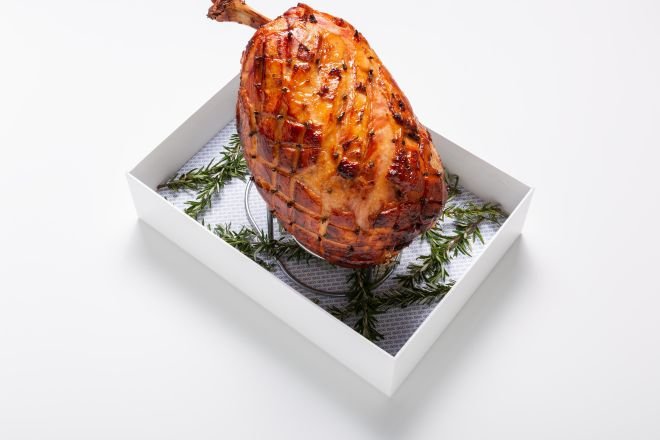 Maple Cured Leg of Ham, Homemade Chutney and Relishes