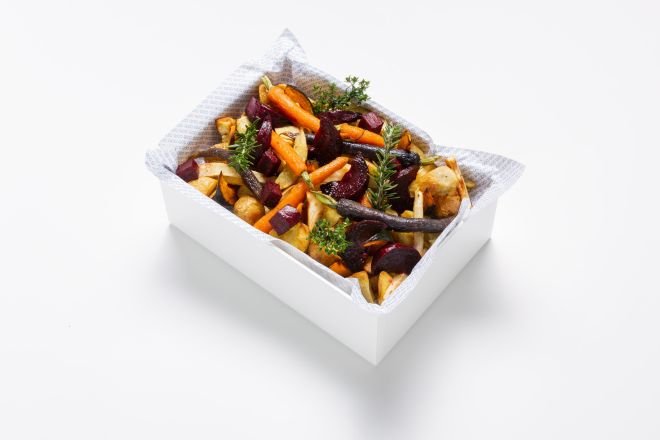 Roasted Root Veg, Pesto, Pumpkin Seeds