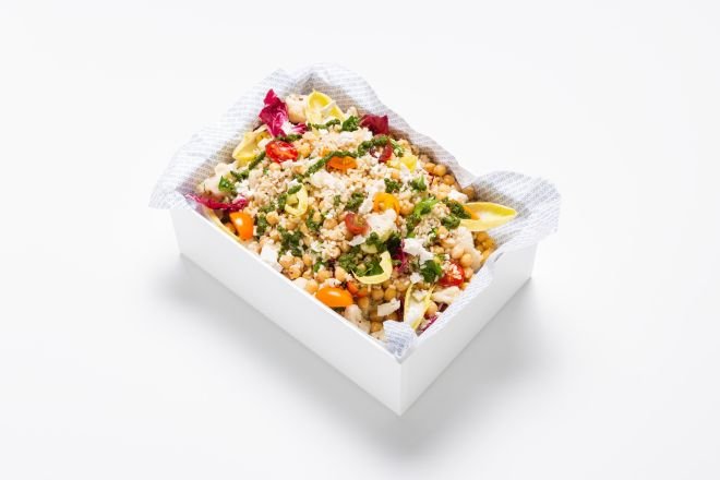 Brown Rice, Chickpea, Cauliflower, Feta, Citrus Dressing