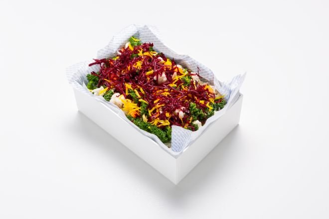 Super Salad - Raw Beetroot, Carrot, Kale, Toasted Nuts, Infused Green Tea Dressing