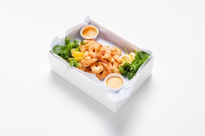Marinated Black Tiger Prawns, Lemon, Aioli