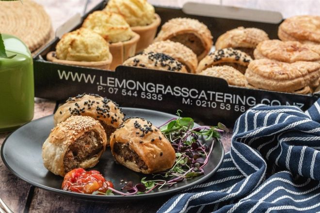 SAUSAGE ROLLS - Beef, sage & onion - our signature recipe - 2 cocktail size per person - hot