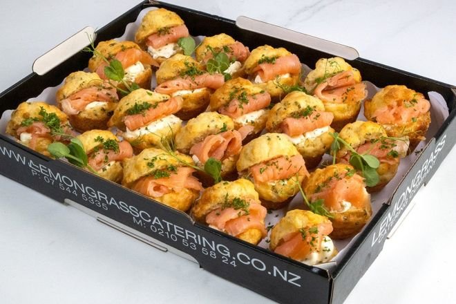 MINI SAVOURY HERB MUFFIN Platter - 20 - with smoked salmon & citrus herb cream cheese