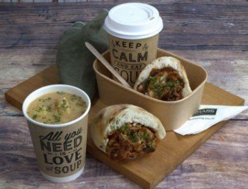 SOUP OF THE DAY & MIX OF BBQ CHICKEN STUFFED HOT TURKISH SANDWICH & SMASHED FALAFEL HOT TURKISH SANDWICH 