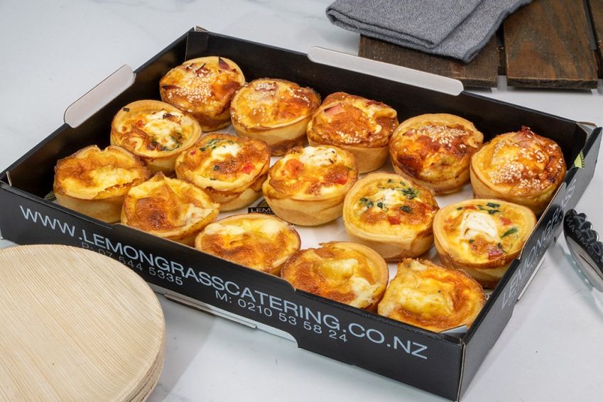 QUICHE PARTY SIZE SAVOURY PLATTER - 15 or 24 quiche - Hot 