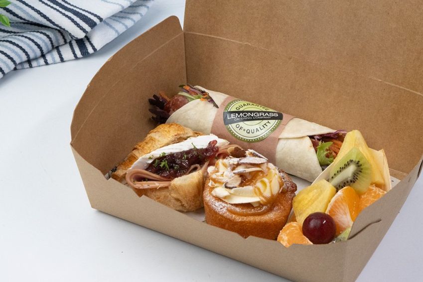PICNIC BOX #2  (Cocktail wrap, Croissant, Daily sweet, Grapes/fresh fruit) 