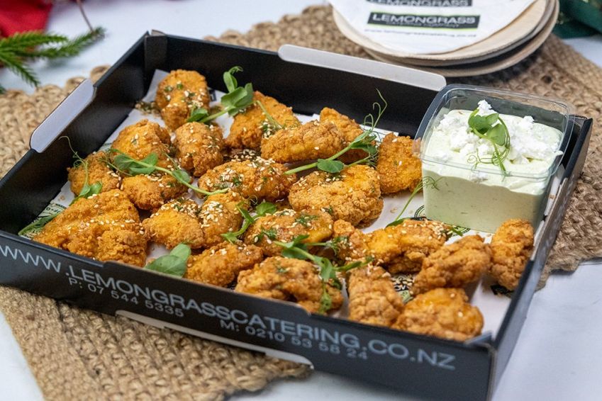 KARAAGE CHICKEN HOT PLATTER (20)  drizzled with hot honey  - served with bowl of whipped feta 