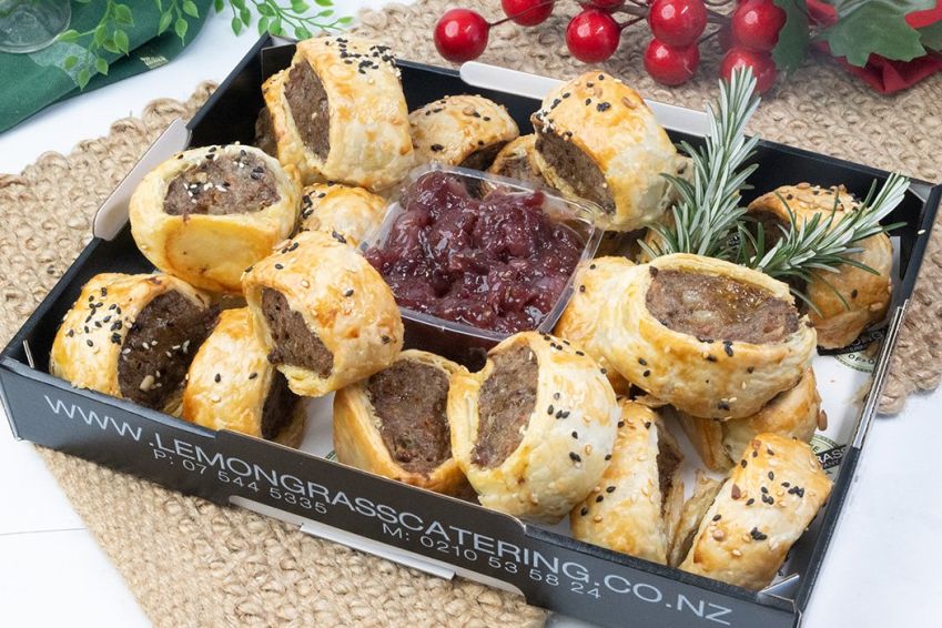 CHRISTMAS SAUSAGE ROLLS WITH CUMBERLAND SAUCE  - Christmas 
