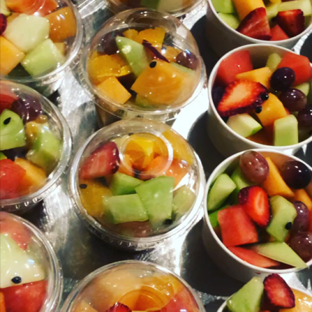 Seasonal fresh fruit salad pot