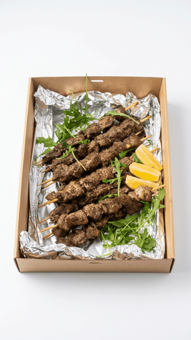 Grilled marinated lamb skewers