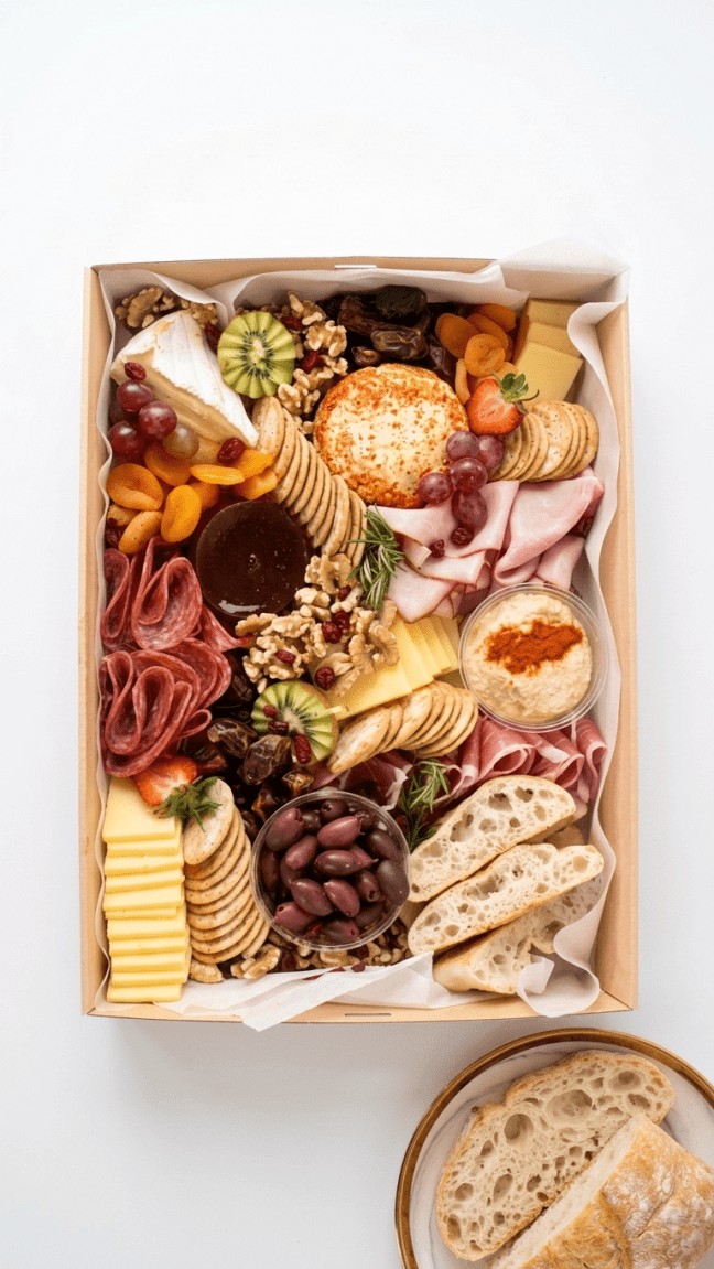 Artisan cheese and shaved meat platter