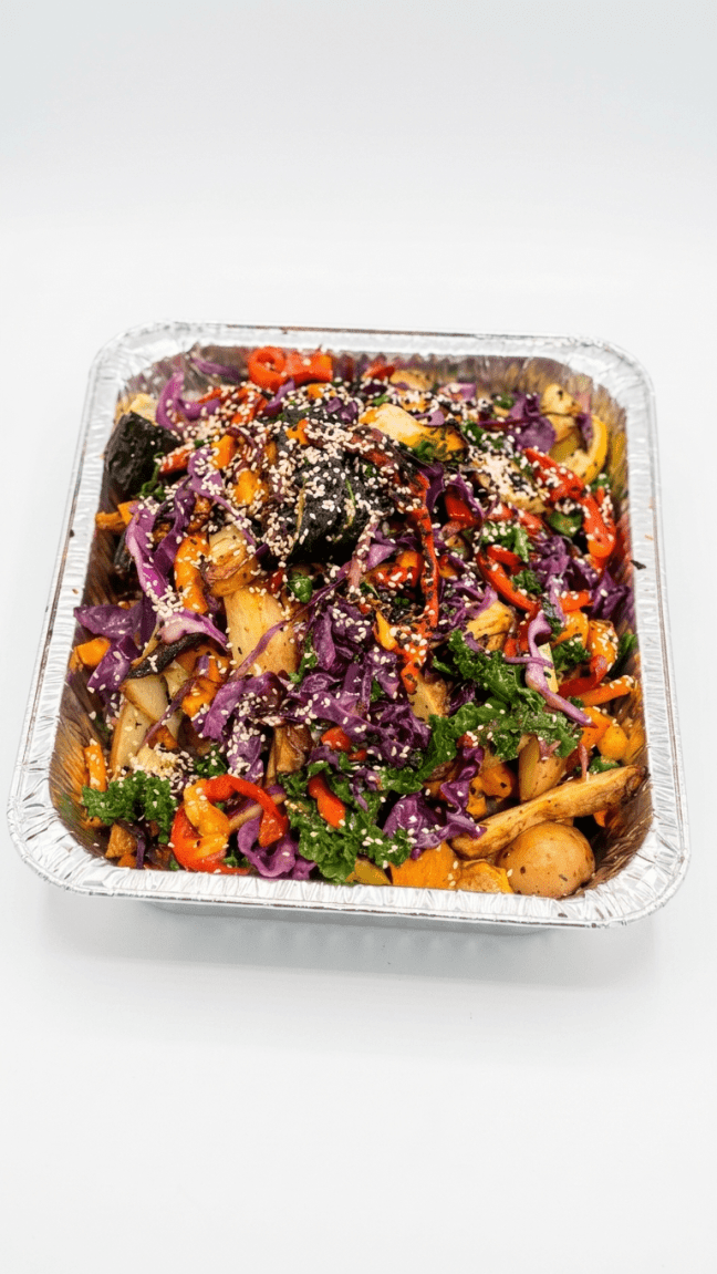 Hot roasted vegetables tray