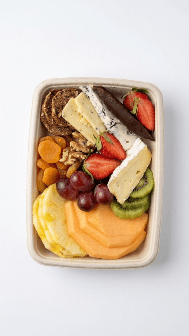 Artisan cheese & fresh fruit box (individually packed)