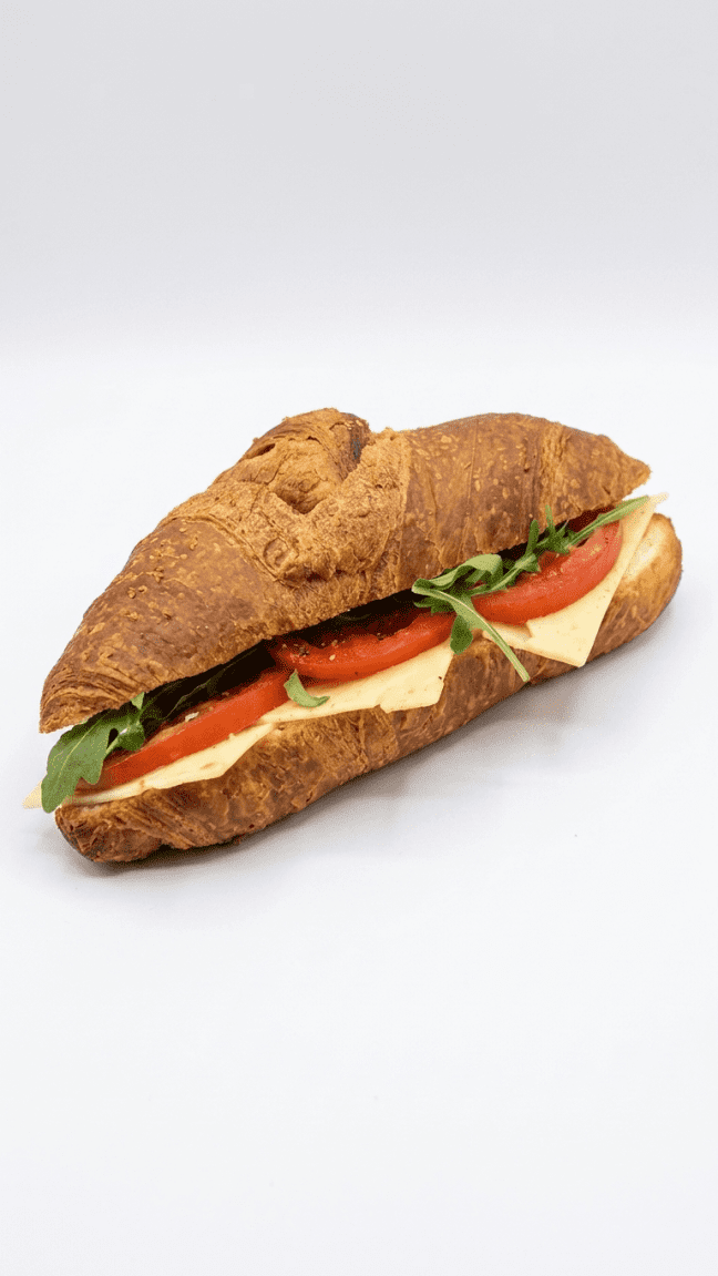 Fresh sliced tomato, spinach & cheddar cheese croissant