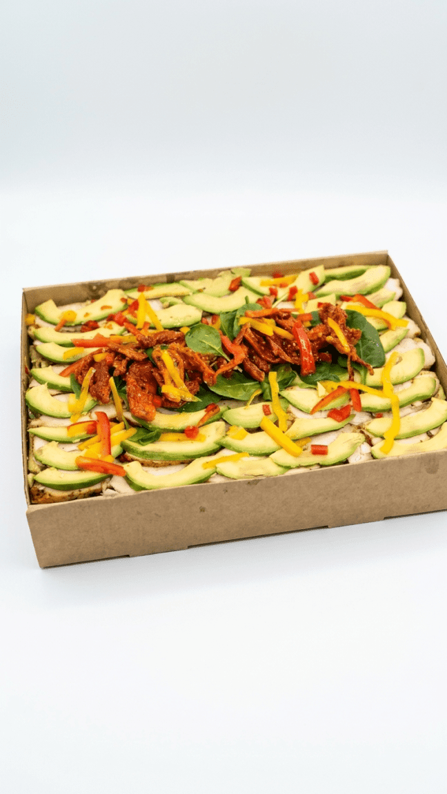 Chicken pesto pasta salad tray