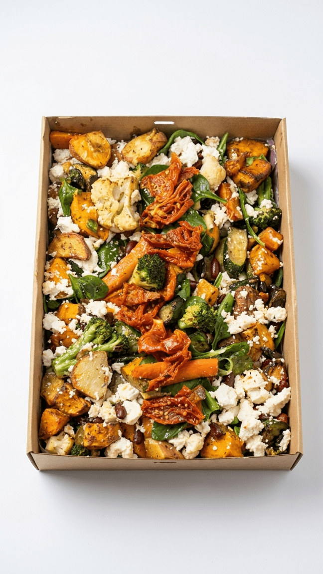 Roasted vegie & feta salad tray