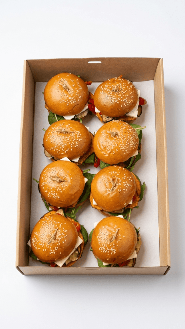 Mini roast veg burgers