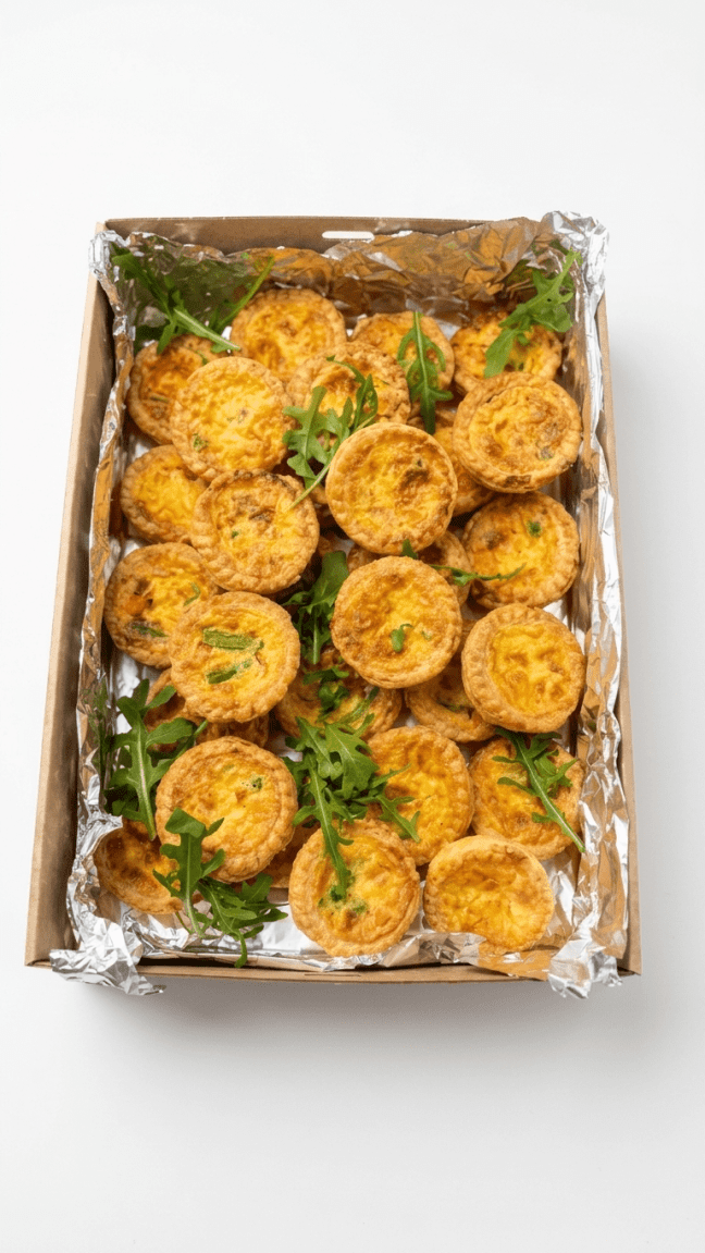 Oven baked cocktail garden quiches