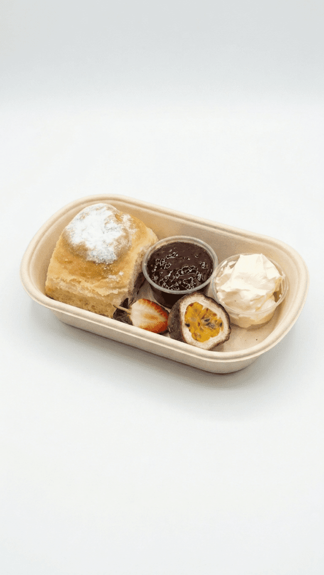 Freshly baked scone with jam & cream (individually packed )