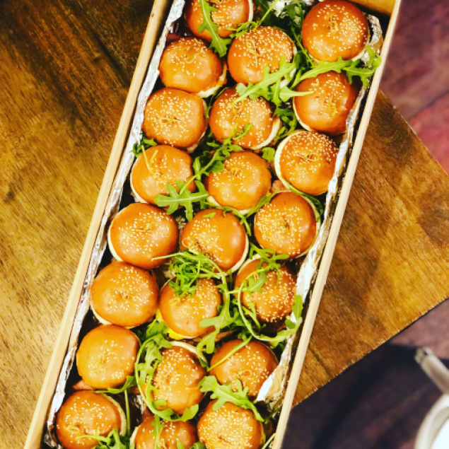 Mini angus cheeseburgers