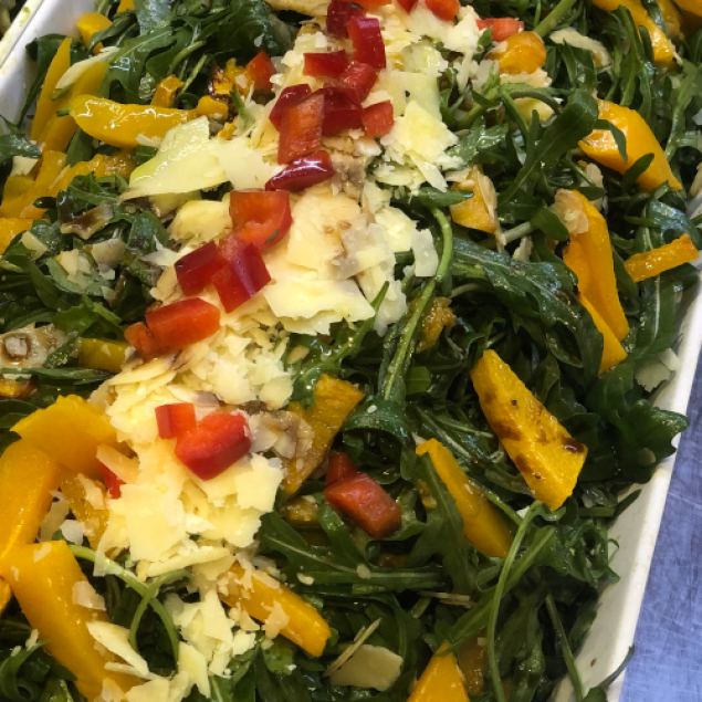Rocket, pumpkin & shaved parmesan salad tray