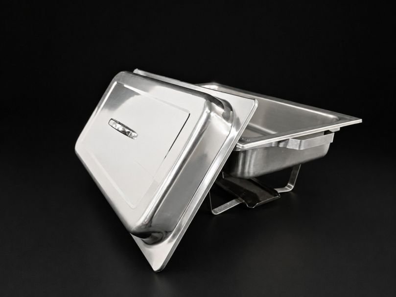 CHAFFING DISH - POLISHED STEEL RECTANGULAR 7.5LT
