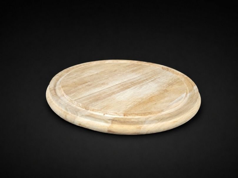 ROUND WOODEN SERVING DISH 340MM X 340MM