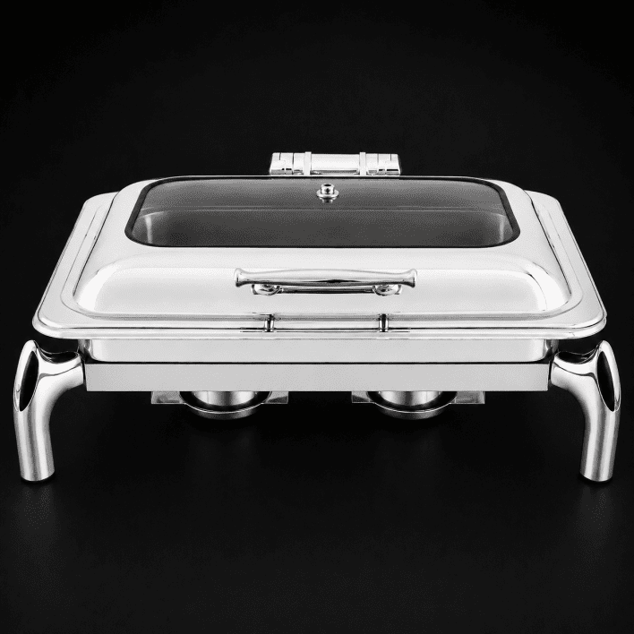 SQUARE CHAFFING DISH INDUCTION - GLASS LID & STAND
