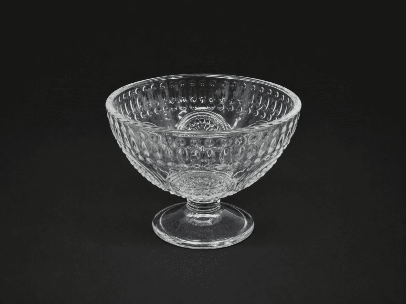 DELI GLASS CLEAR  DECORATED DESSERT BOWL 220ML
