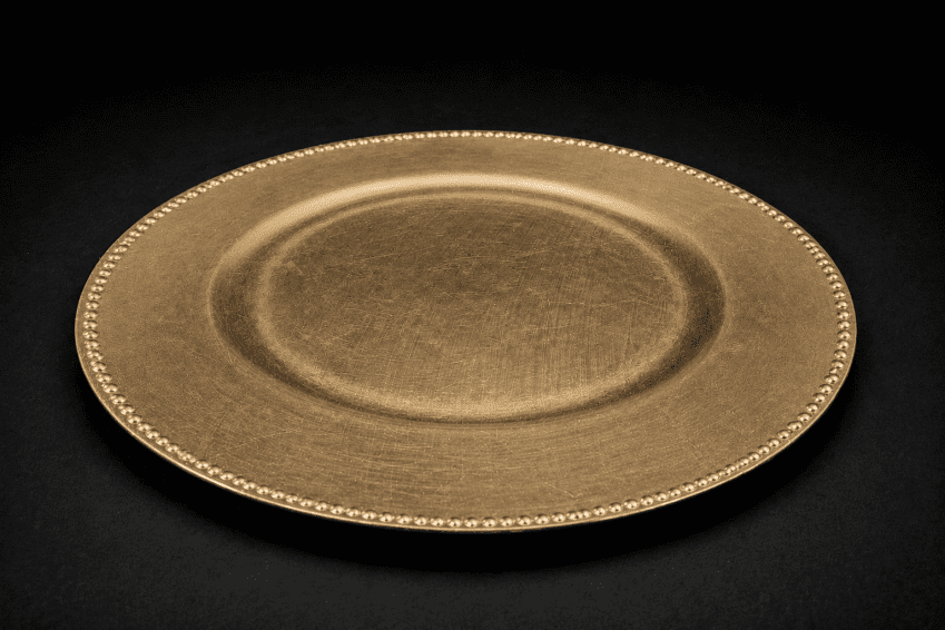 BEADED RIM GOLD BASE PLATE 330MM