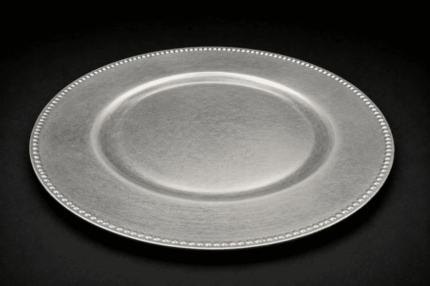 BEADED RIM SILVER BASE PLATE 330MM