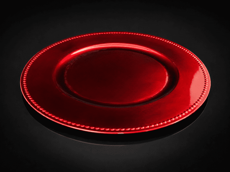 BEADED RIM RED BASE PLATE 330MM